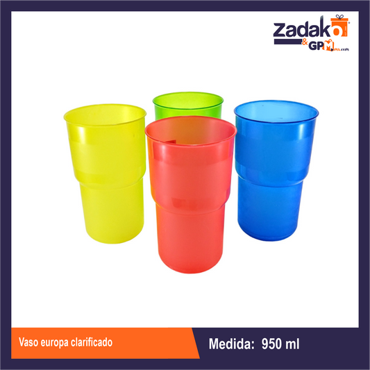 VASO EUROPA 900 ML CON 1 PZ O CAJA CON 168 PZS