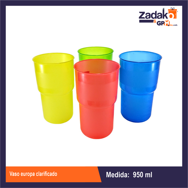 VASO EUROPA 900 ML CON 1 PZ O CAJA CON 168 PZS