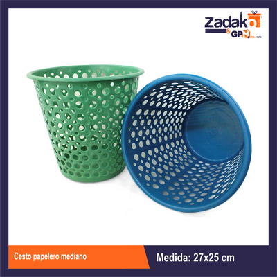 CESTO PAPELERO MEDIANO CON 1 PZ O CAJA CON 24 PZS