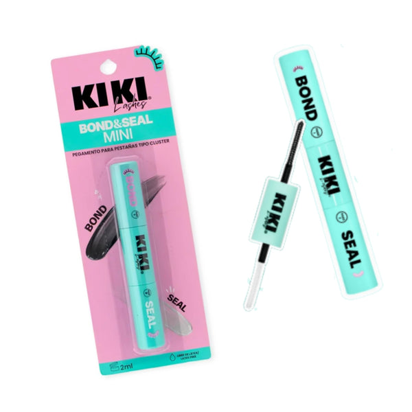 KBSM101 BOND & SEAL MINI KIKI LASHES PEGAMENTO PARA PESTAÑAS DOBLE 2ml, PAQUETE CON 12 PZS