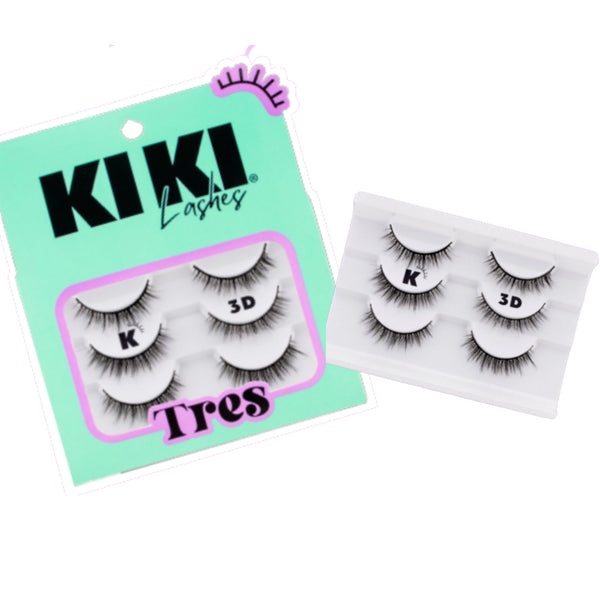 K3D TRES KIKI LASHES 3 PARES DE PESTAÑAS POSTIZAS, CON 1 PQT O CAJA CON 12 PQTS