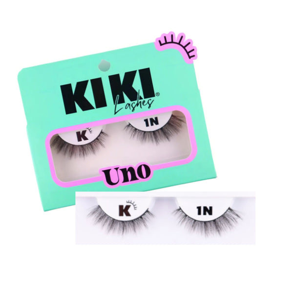 K1N UNO KIKI LASHES 1 PAR DE PESTAÑAS POSTIZAS, PAQUETE CON 12 PZS