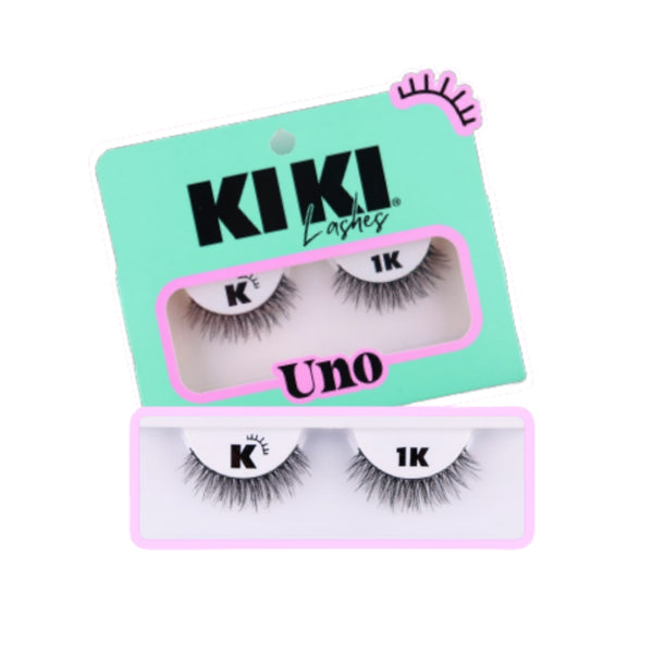 K1K UNO KIKI LASHES 1 PAR DE PESTAÑAS POSTIZAS, PAQUETE CON 12 PZS