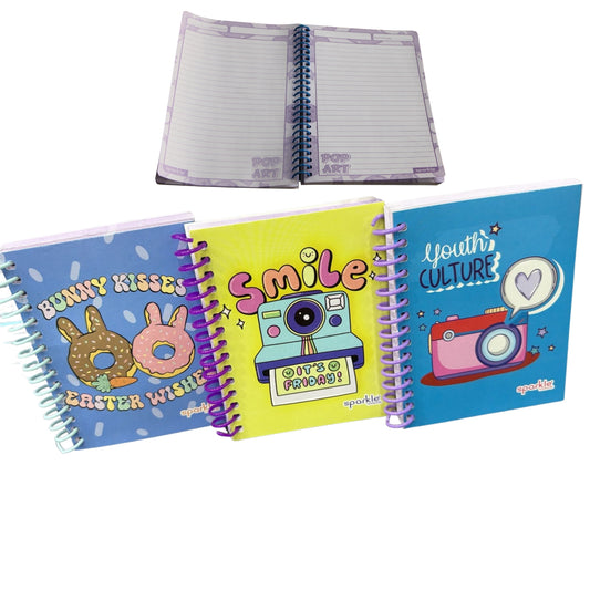 N-GPMX-1066  LP70H-P LIBRETA POCKET 70 HOJAS NIÑA PQT SPARKLE, CON 1 PZ O CAJA CON 240 PZS
