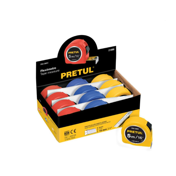 21608 PRO-5MEC FLEXOMETRO 5M CINTA 19 MM CON 1 PZ