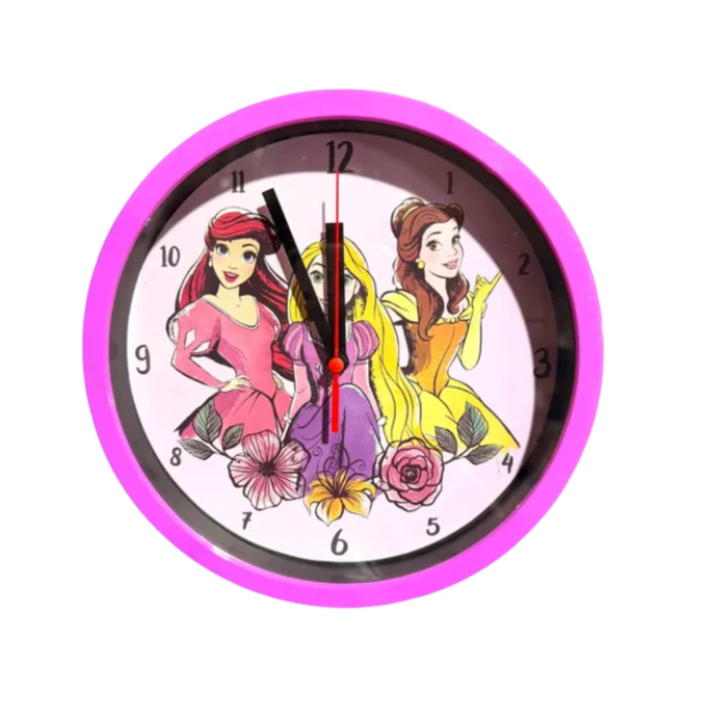 N-GPMX-1131  ACW-2 RELOJ DE PARED PRINCESAS 20 CM CON 1 PZ O CAJA CON 24 PZS