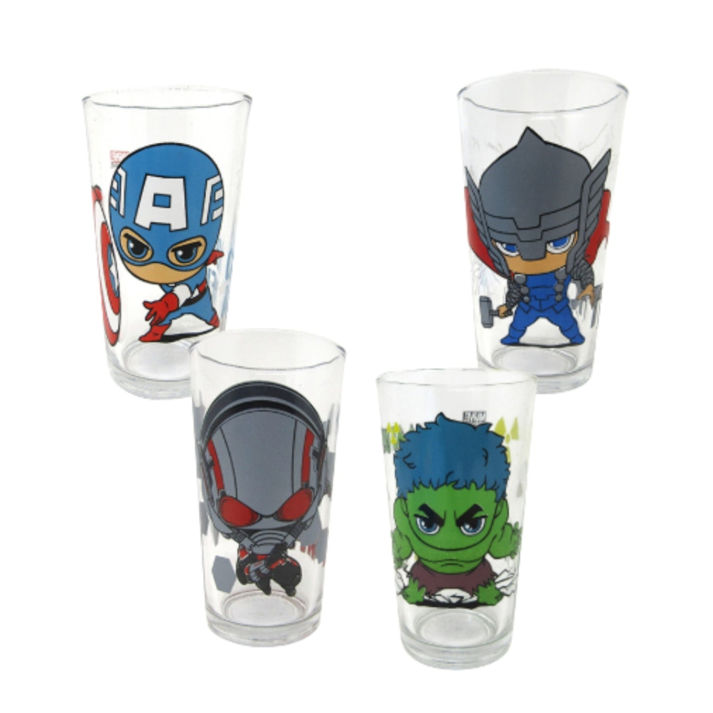 HMA9-VR VASO DE VIDRIO 480 ML AVENGERS CON 1 PZ O CAJA CON 24 PZS