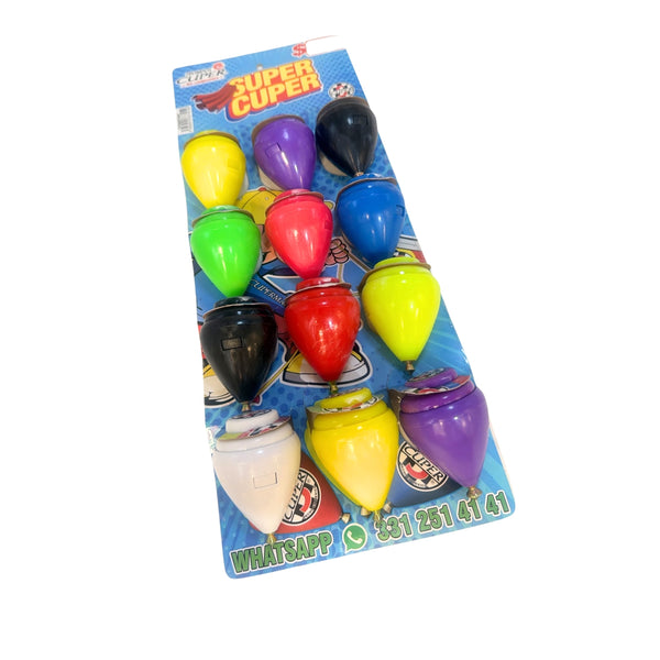 BLISTER DE 12 PZS TROMPOS SUPER CUPER CON 1 PAQ O CAJA CON 20 PQTS