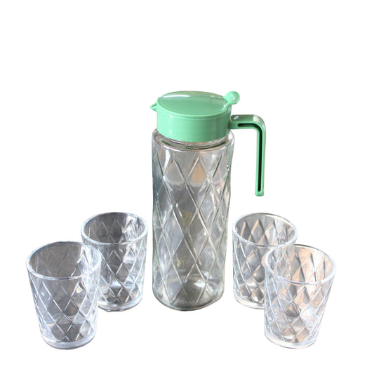 AV-8421A JARRA CON 4 VASOS SET DE CRISTAL CON 1 PAQ O CAJA CON 12 PQTS