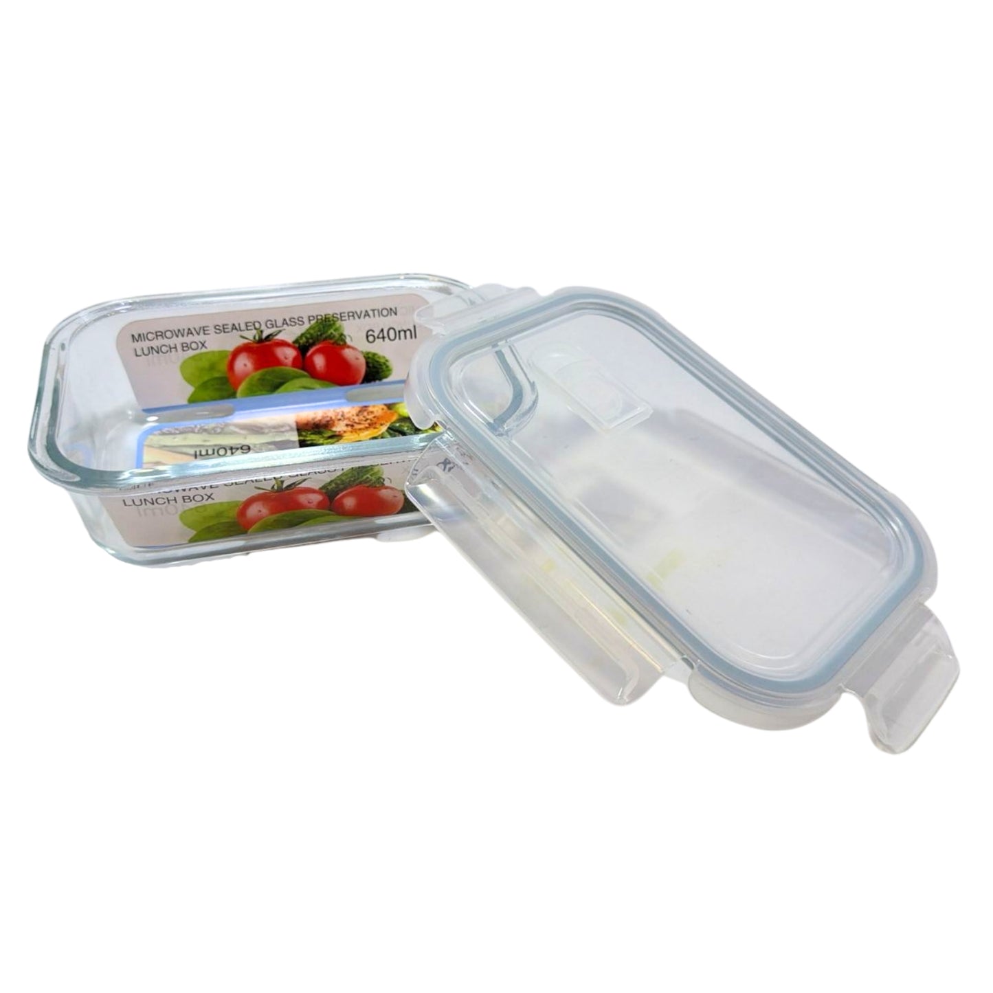AV-8605C-2 RECIPIENTE PARA ALIMENTOS DE VIDRIO 640ML CON 1 PZ O CAJA CON 36 PZS