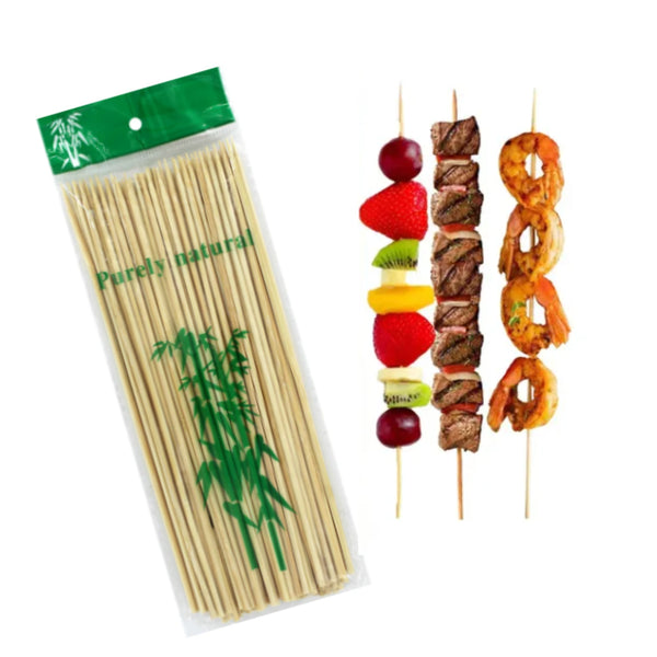 M-100008 BROCHETA DE BAMBOO 30CM CAJA CON 1 PAQ O CAJA CON 120 PQTS