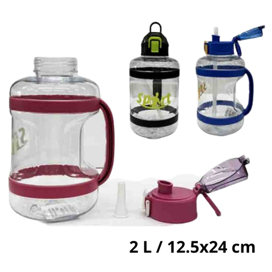 AD-0306 BOTELLA DE PLASTICO CON POPOTE CON 1 PZ O CAJA CON 48 PZS