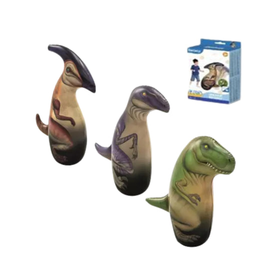 52287 DINOSAURIO  INFLABLE BOXEO 96 CM DINOSAURIOS 3 MOD CON 1 PZ O CAJA CON 24 PZS