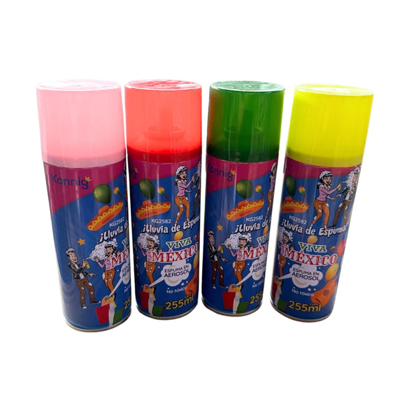 N-GPMX-1589  KG2582 ESPUMA EN AEROSOL PARA FIESTAS 255ml CON 1 PZ O CAJA CON 24 PZS