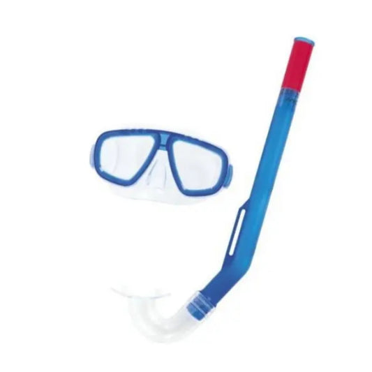 24018 SNORKEL + VISOR 3-6 AÑOS AZUL VERDE CON 1 PZ O CAJA CON 12 PZS