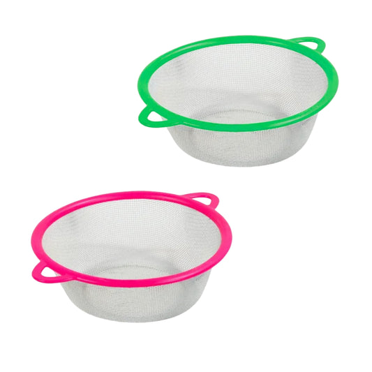 KGCL03 COLADOR GRANDE DE METAL CONTORNO PLASTICO DE COLORES CON 1 PZ O CAJA CON 200 PZS