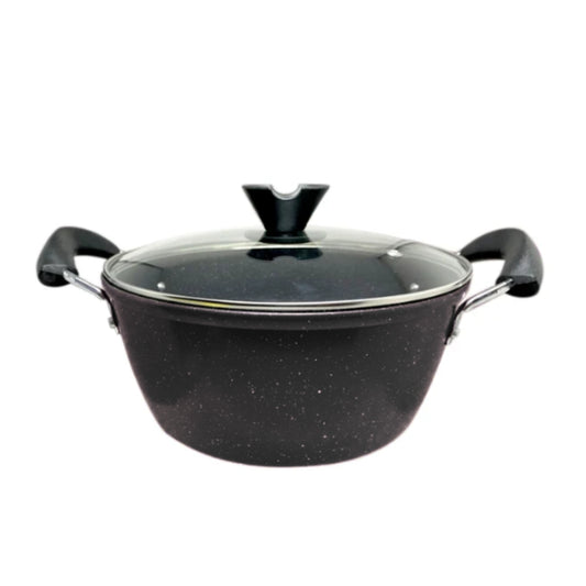 KPDG12 OLLA CERAMIZADA DE 28 CM CON TAPA DE VIDRIO CON 1 PZ O CAJA CON 8 PZS