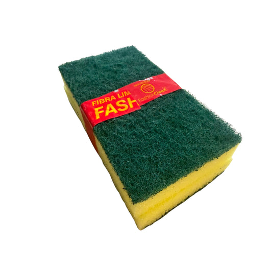 FVE14X8 FIBRA VERDE CON ESPONJA GRANDE 14X8 C/50 EAN  CON 1 PQ O CAJA CON 50 PQTS