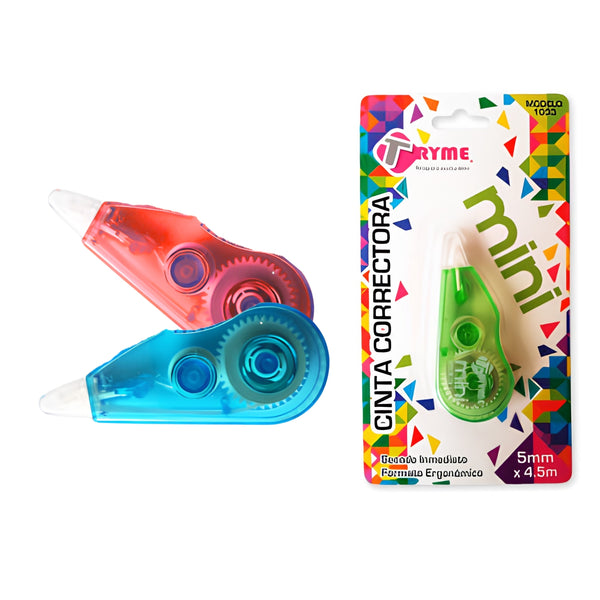 1033 CINTA CORRECTORA MINI 5MM x 4.5MM CON 1 PZ O CAJA CON 144 PZS