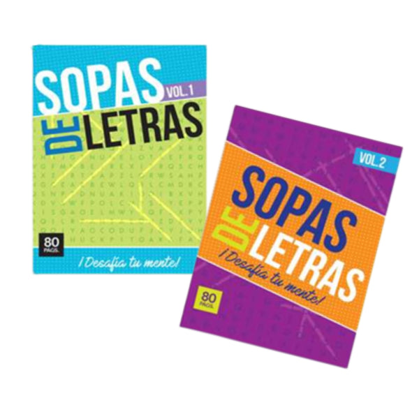 BPVST3042 LIBRO PASATIEMPOS 20 X 27 CM 80 PAG SOPA DE LETRAS CON 1 PZ O CAJA CON 48 PZS