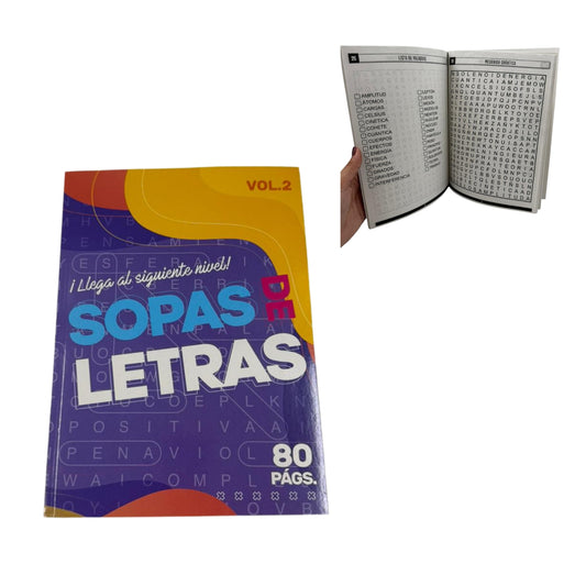 BPVST3046 LIBRO PASATIEMPOS 20 X 27 CM 80 PAG SOPA DE LETRAS CON 1 PZ O CAJA CON 48 PZ