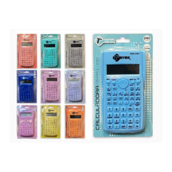 2087 CALCULADORA CIENTIFICA (PASTEL) CON 1 PZ O CAJA CON 60 PZS