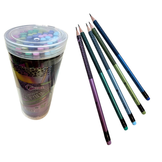 8226-72 LAPICES DE GRAFITO TRIANGULARES CUERPO DE COLORES METALICOS CON 72 PZS CON 1 PQT O CAJA CON 24 PQTS