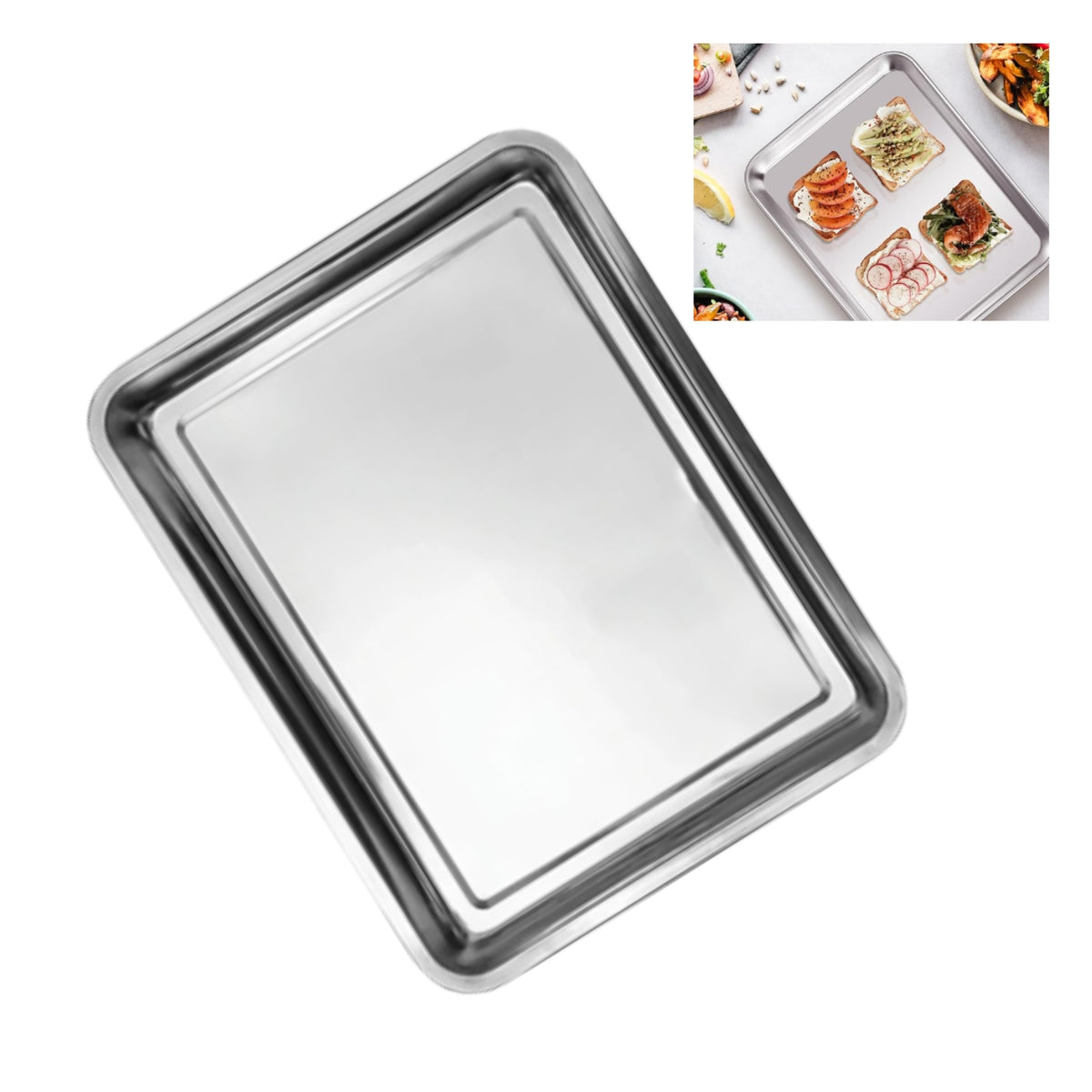 KBXG11 CHAROLA DE METAL 32x22x4.8 CM CON 1 PZ O CAJA CON 120 PZS