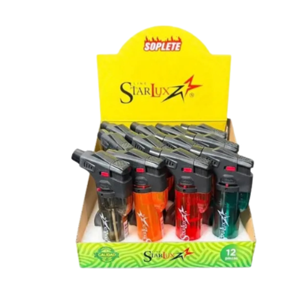 ENCENDEDOR SOPLETE RECARGABLE GLUE COLOR CON 1 PZ O CAJA CON 144 PZS