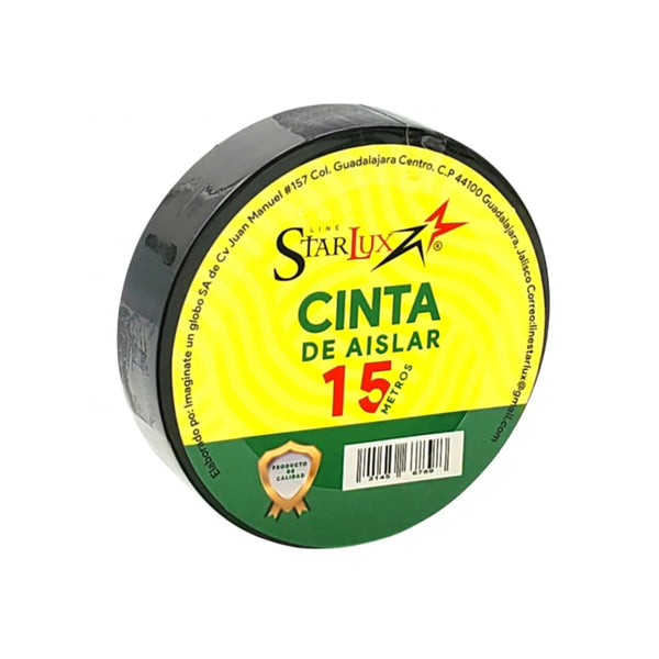 CINTA AISLANTE 15M STARLUX CON 1 PZ O CAJA CON 200 PZS
