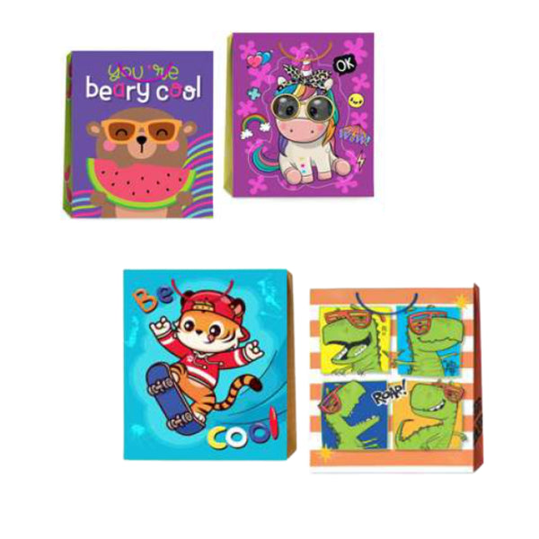 GBKID036L BOLSA DE REGALO 10 X 13 PULG INFANTIL MATE 4 MOD SUPER COOL CON 1 PZ O CAJA CON 48 PZS