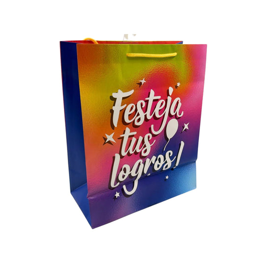 GBPTO087L BOLSA DE REGALO 10 X 13 PULG TODA OCASION  HOT STAMPING MATE 4 MOD RGB CON 1 PZ O CAJA CON 48 PZS