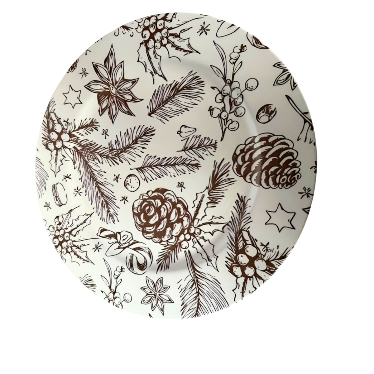 GA-0155D-13 PLATO DE NAVIDAD DE PLASTICO 33x1.5CM CON 1 PZ O CAJA CON 50 PZS