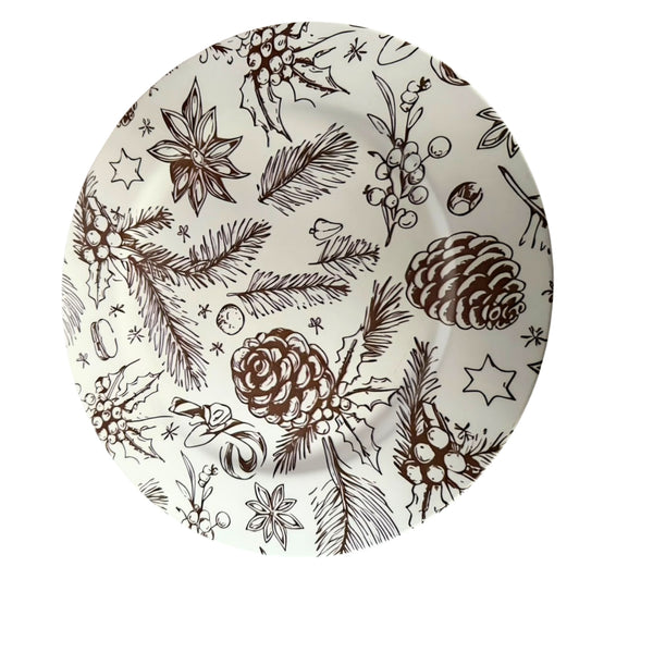 GA-0155D-13 PLATO DE NAVIDAD DE PLASTICO 33x1.5CM CON 1 PZ O CAJA CON 50 PZS