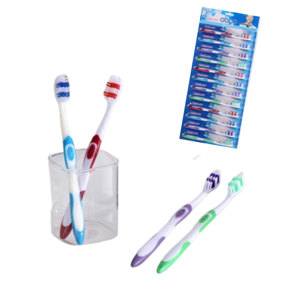 AQ-0003 CEPILLO PARA DIENTES DE PLASTICO  CON 12 PZS O CAJA CON  100 PQTS