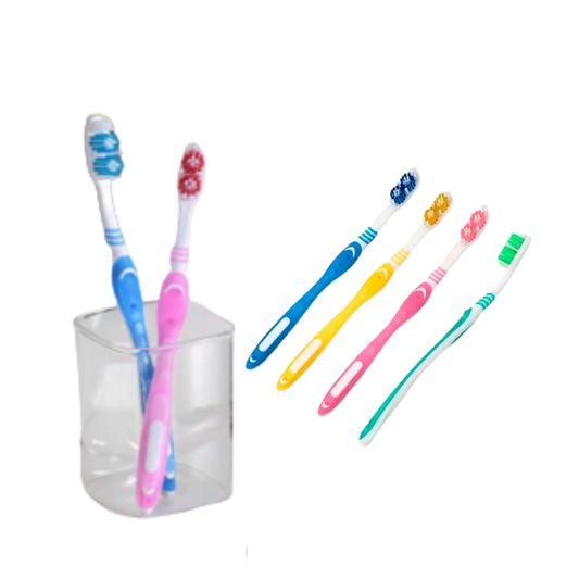 AQ-0004 CEPILLO PARA DIENTES DE PLASTICO  CON 12 PZS O CAJA CON  100 PQTS