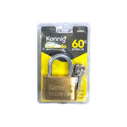 KG-60S CANDADO DE ACERO REFORZADO DE 60 MM CON 1 PZ O CAJA CON 72 PZS