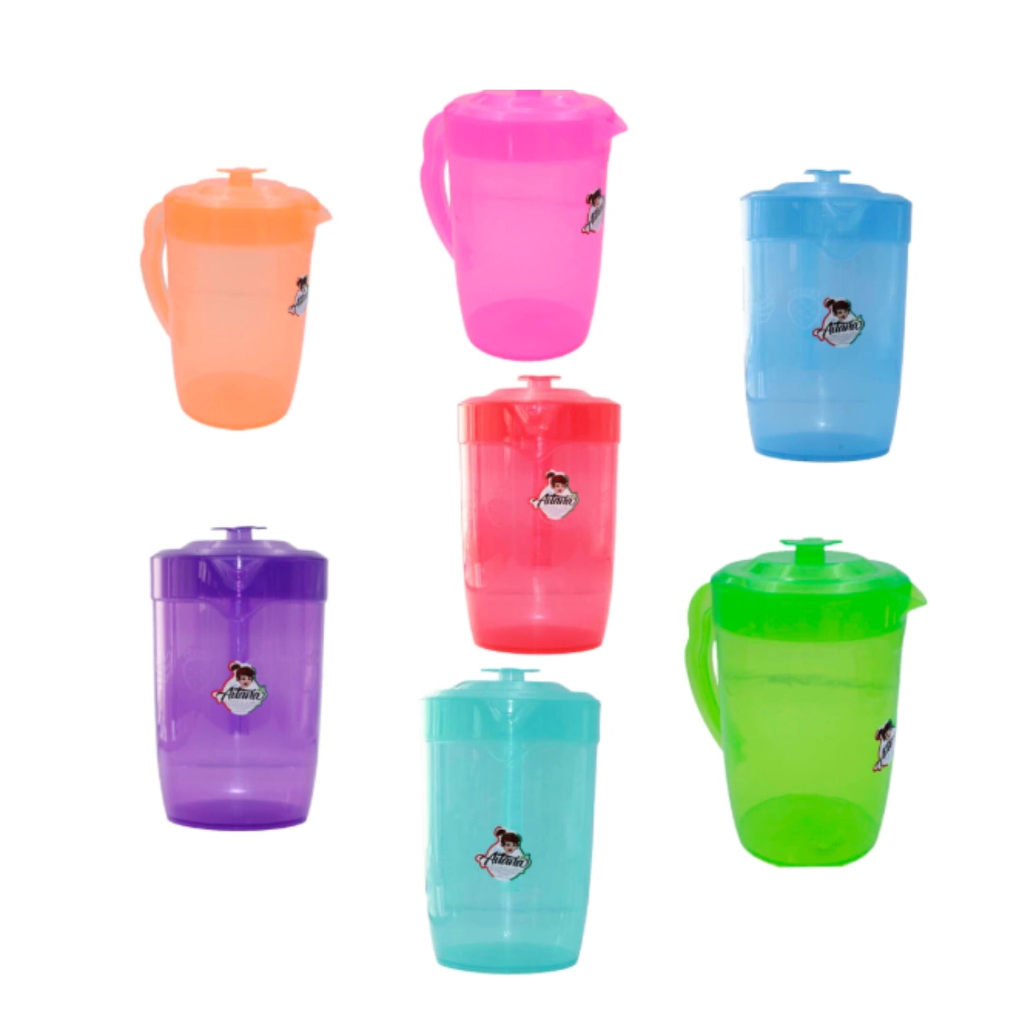 N-GPMX-380  AIT-022CCU JARRA FRUTAS DE 4 LT DE COLOR CON CUCHARON CON 1 PZ O CAJA CON 12 PZS