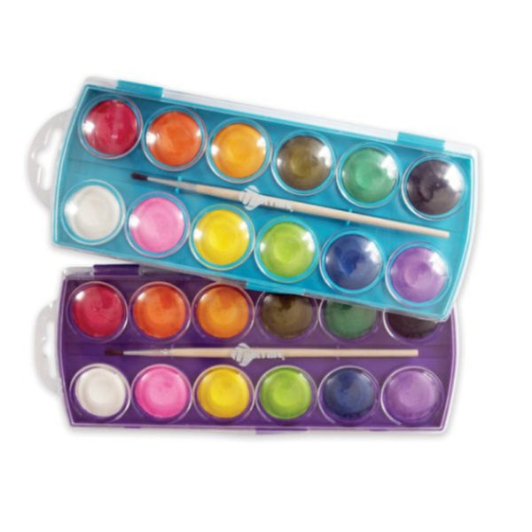 4013 ACUARELAS 12 COLORES CON 1 PAQ O CAJA CON 72 PQTS