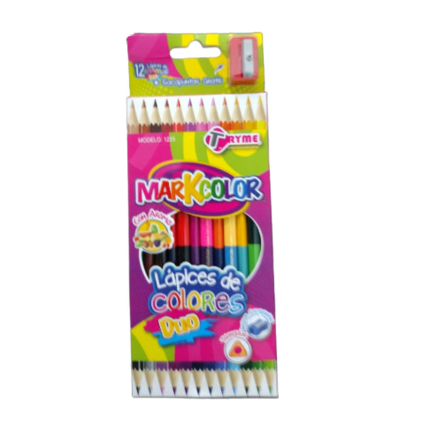 1202S COLORES C/AROMA 12 PZS + SACAPUNTAS CON 1 PAQ O CAJA CON 96 PQTS