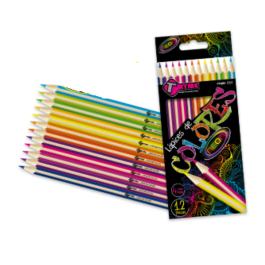 1575-12 LAPICES DE COLORES INTENSOS C/12 PZS CON 1 PAQ O CAJA CON  96 PQTS