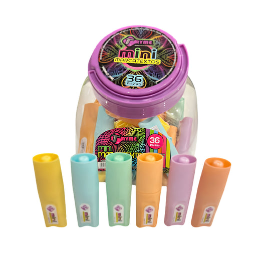 N-GPMX-476  708-36 MINI MARCATEXTO COLORES NEON BOTE C/36 PZS, CON 1 PAQ O CAJA CON 24 PQTS