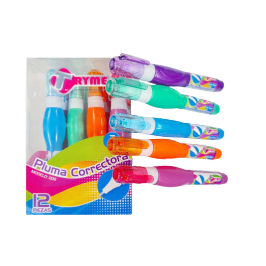 006 PLUMA CORRECTORA 7ML LIQ NEON CON 12 PZS O CAJA CON 48 PZS