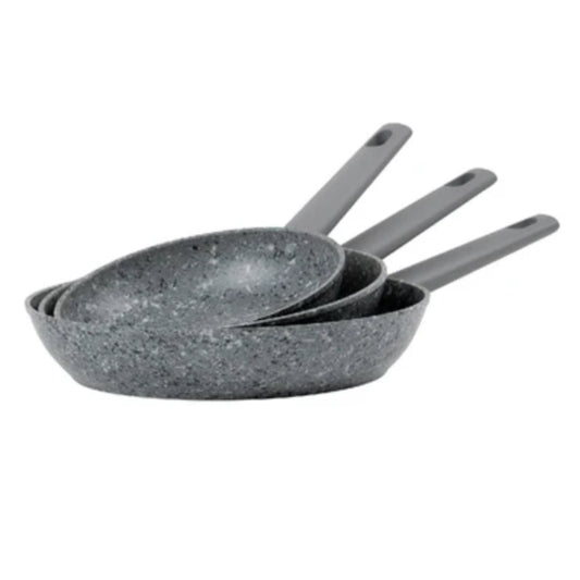 LCS007-10 LC SARTEN PARIS 3 PZS GRANITO GRIS  20,24,28 CM CON 1 PZ O CAJA CON 6 SET