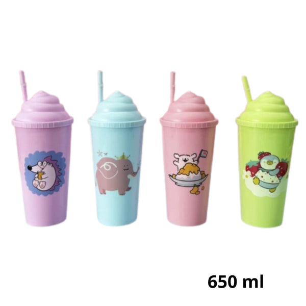 AD-0555B-3 VASO CON TAPA Y POPOTE DE PLASTICO CON 1 PZ O CAJA CON  288 PZS