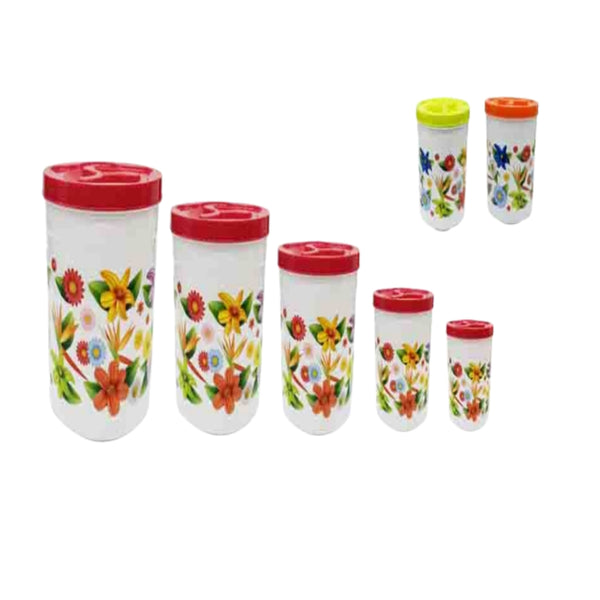 AK-3452 JGO 5 RECIPIENTES CON TAPA DE PLASTICO  CON 1 PAQ O CAJA CON  48 PQTS