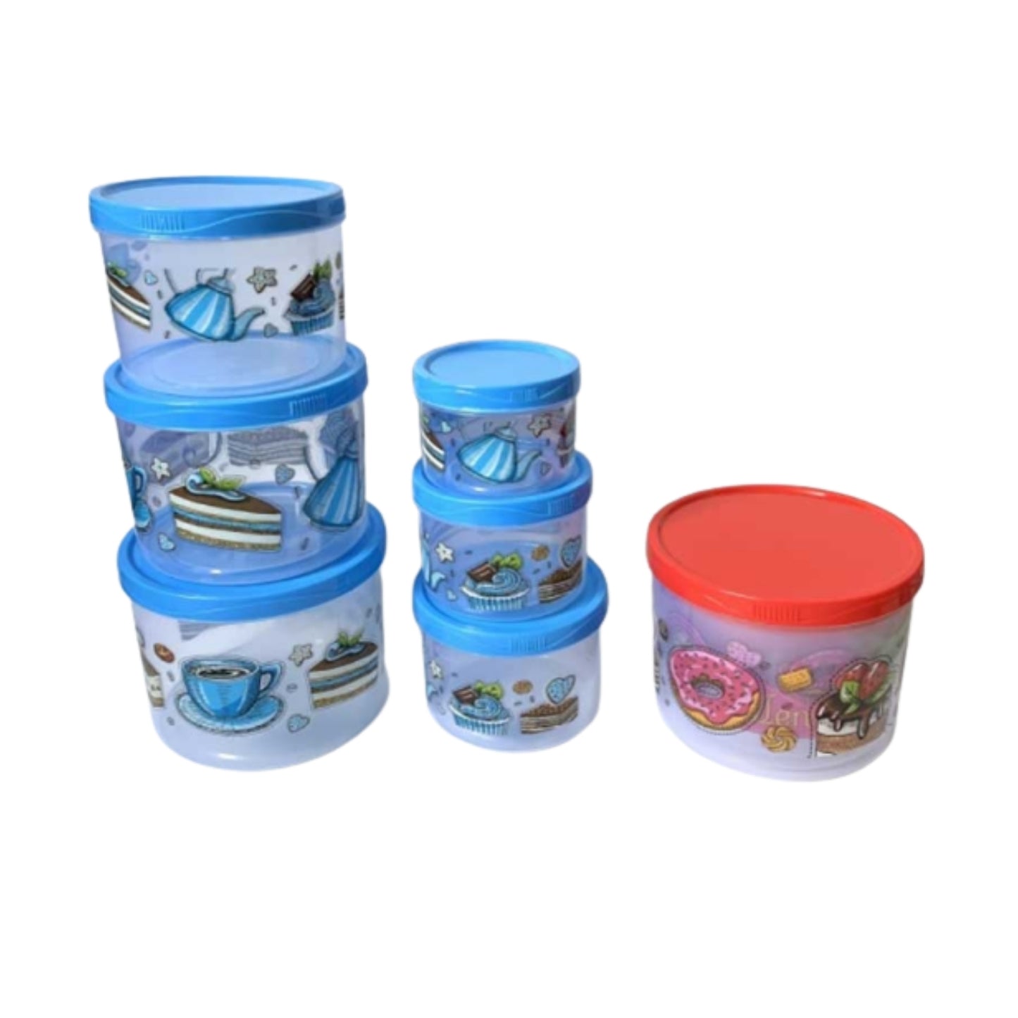 AK-3455B JGO 6 RECIPIENTES CON TAPA DE PLASTICO CON 1 PAQ O CAJA CON 60 PQTS