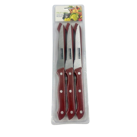 N-GPMX-700  AS-2600-1 BLISTER 6 CUCHILLOS DE ACERO INOXIDABLE CON 1 PAQ O CAJA CON 144 PQTS