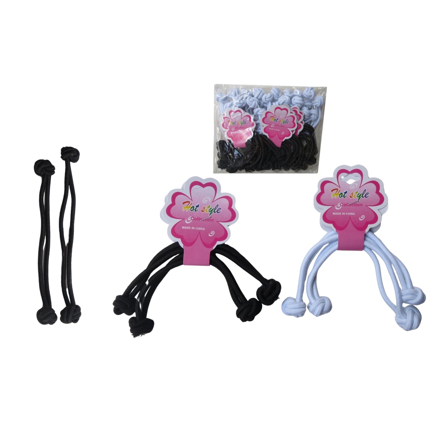 TA-0067D LIGA NUDO PARA EL CABELLO 6 CM PAQ CON 12 PZS  O CAJA CON 100 PQTS