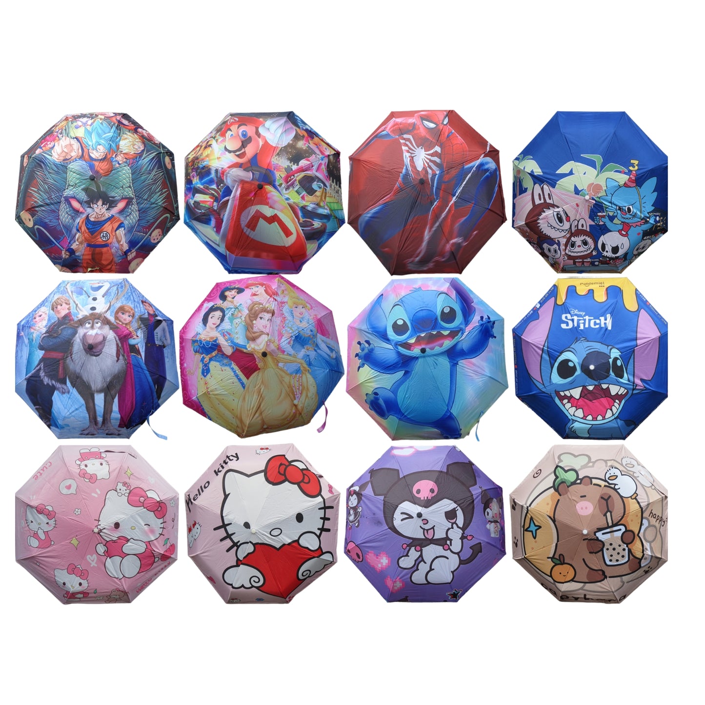 TF-5014 PARAGUAS INFANTIL DISEÑOS MANGO DE PLASTICO 55 CM CON 1 PZ O CAJA CON 60 PZS